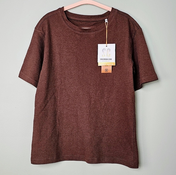 Sovereign Code Kids Sunset Popcorn Textured T-Shirt, Brown, Size MED 10/12 - Picture 1 of 7